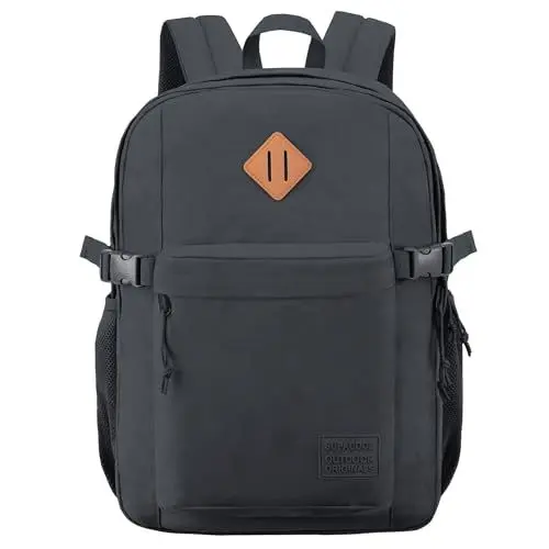 Produktbild: SUPACOOL Leichter lässiger Rucksack für Damen und Herren, Reiserucksack, Großer Rucksack für Jungen und Mädchen, Kinderrucksack, Laptop Fach (Dunkelgrau)