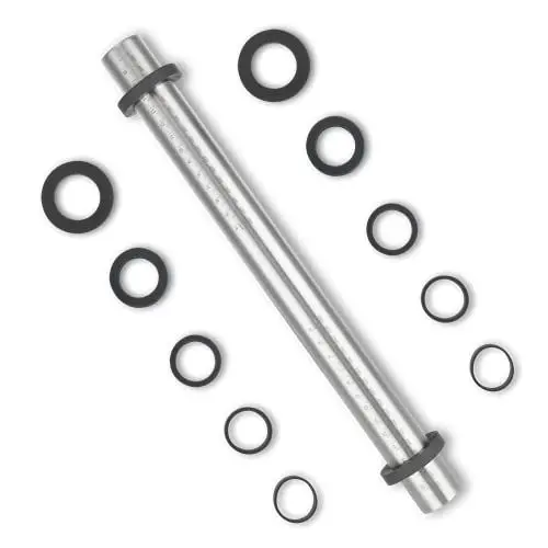 Produktbild: SUPER KITCHEN Nudelholz Einstellbares Edelstahl Teigroller mit Abnehmbare Silikon Ringe in 5 Größen, Antihaft Metall Nudelhölzer Teigrolle, Backzubehör Rolling Pin für Fondant, Gebäck Teig, Pizza,45cm