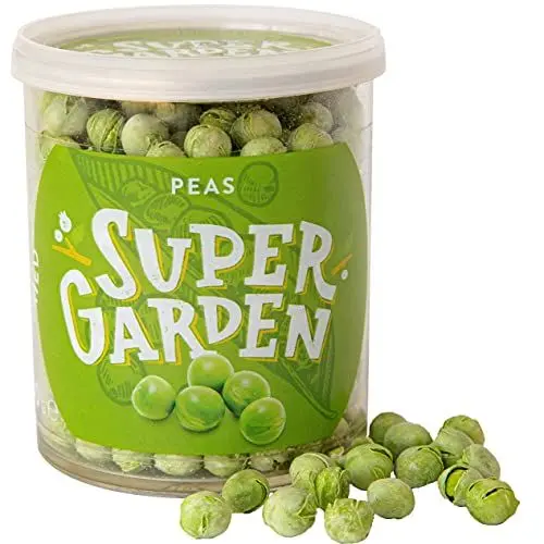 Produktbild: Super Garden Gefriergetrocknete Erbsen - 100% Natürlicher Glutenfreier Snack ohne Zusätze - Veganes Gemüse Reich an Proteinen & Ballaststoffen - Knuspriger Snack für unterwegs - 40g