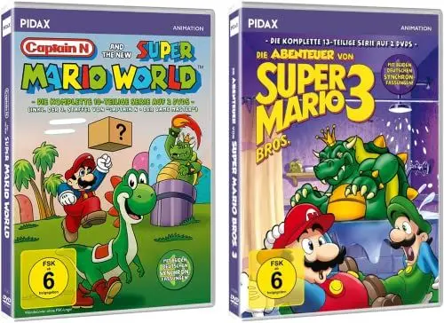 Produktbild: Super Marios ultimative Abenteuer Serien: Bros. 3 & World - Die animierten Klassiker des geliebten Videospiels - Mit den ikonischen Charakteren Mario, Luigi, Peach und Bowser (4 DVDs)