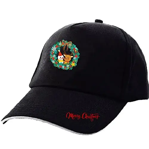 Produktbild: Super Mützen Männer und Frauen Baseballmütze Modetrend niedliche Weihnachten Bequeme Sonnenkappe Visiere Cap Baseball Cap Aufbewahrung (J, One Size)