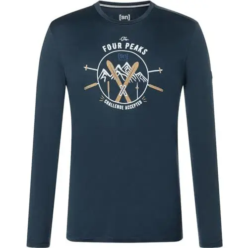 Produktbild: Super.Natural Herren 4 Peaks Longsleeve, Blueberry-Various, L