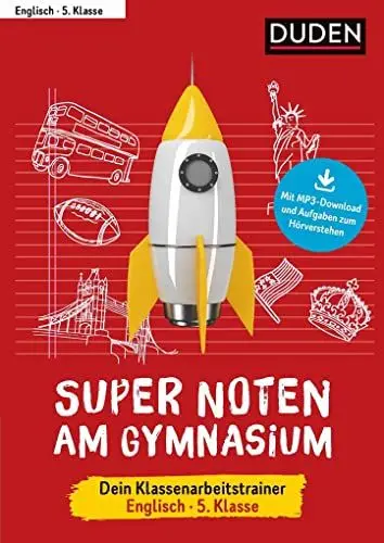 Produktbild: Super Noten am Gymnasium – Klassenarbeitstrainer Englisch 5. Klasse (Duden - Lernhilfen)