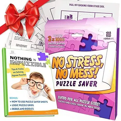 Produktbild: Super Puzzlekleber im Vorratspack (14er) - Schnell trocknend in nur 10 Minuten - Extra stark haftende Folien für 2000er Puzzle