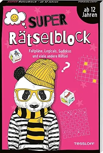 Produktbild: Super Rätselblock ab 12 Jahren. Faltpläne, Logicals, Sudokus und viele andere Rätsel / Für Rätsel- und Knobelfans / Von Rätselmacher Stefan Heine: 128 Seiten Rätselspaß (Rätsel, Spaß, Spiele)