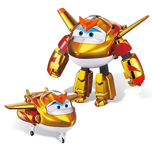 Produktbild: Super Wings EU750231 - Transformations-Flugzeug Golden Boy, ca. 20,5 cm große Spiel-Figur für Kinder, verwandelbares Spielzeug-Flugzeug und Roboterfigur