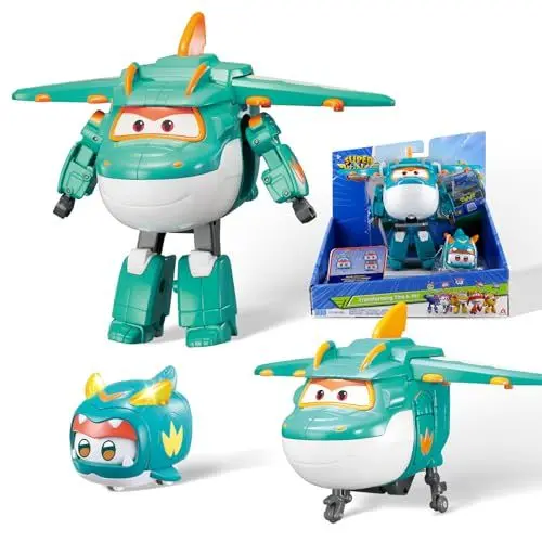 Produktbild: Super Wings EU770447 - Transforming Tino & Pet, ca. 14,5 cm große verwandelbare Spiel-Figur mit ca. 4,3 cm großem Haustier, für Kinder ab 3 Jahren