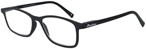 Produktbild: Super flache Lesebrille MR51 aus hochwertigem Kunststoff mit Federscharnier und Etui Schwarz + 1,50 dpt