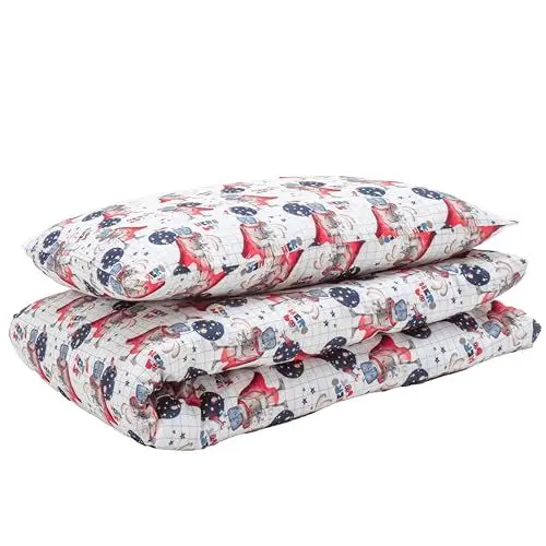 Produktbild: SUPERBE BEBE Kinder Bettwäsche Set - 100x135 cm Deckenbezug und 40x60 cm Kissenbezug aus Oeko-TEX zertifizierter Baumwolle - 10 Farben zur Auswahl - Für ruhige Nächte