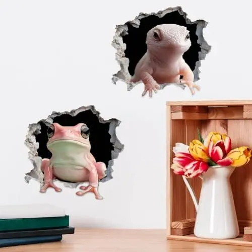 Produktbild: SUPERDANT 3D Wandtattoo Krabbelndes Haustier Wandsticker 8 Stück Bunte Reptilien Wandaufkleber Für Wände Abziehen Und Aufkleben Vinyl Wandsticker Für Schlafzimmer Wohnzimmer Reptilienliebhaber
