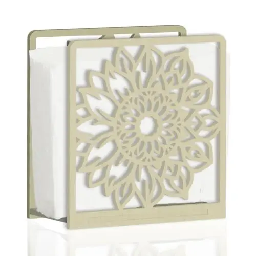 Produktbild: SUPERDANT Mandala Serviettenspender Aus Holz Sonnen Flowern Serviettenständer Aus Holz 3D Hohlschnitzerei Servietten Halter Taschentücher Für Küche Esstisch Arbeitsplatte Außendekoration