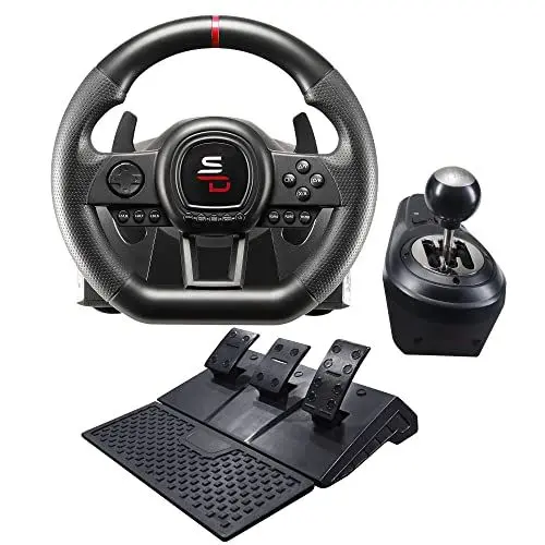 Produktbild: Superdrive - GS650-X lenkrad mit manuellem Schalthebel, 3 Pedalen und Schaltpaddles für Xbox Serie X/S, PS4, Xbox One (programmierbar)