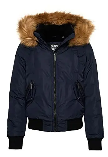 Produktbild: Superdry Damen Bomberjacke aus Mikrofaser Marineblau 38