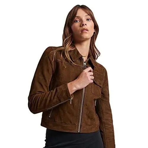 Produktbild: Superdry Damen Desert Wildlederjacke Kastanienbraun 36