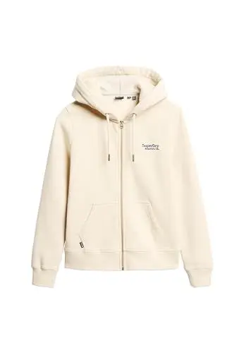 Produktbild: Superdry Damen Essential Kapuzenjacke mit Logo Tapioka Creme Beige 42