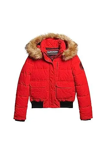 Produktbild: Superdry Damen Everest Bomber-Steppjacke mit Kapuze Hohes Risiko Rot 40