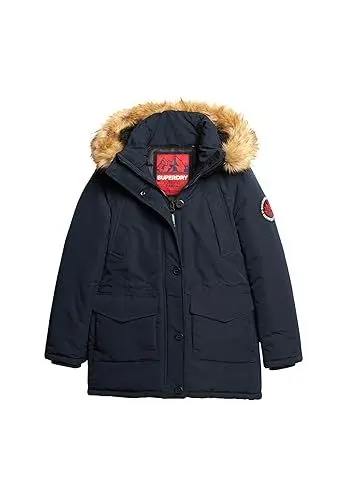 Produktbild: Superdry Damen Everest Parka mit Kunstfellkapuze Nordisch Chrom Marineblau 36