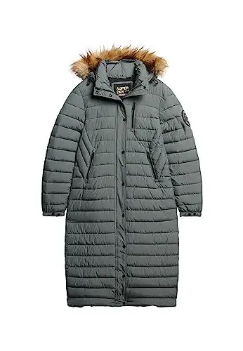 Produktbild: Superdry Damen Fuji Hooded Longline Puffer Jacke, Grün (Balsam Green), 36