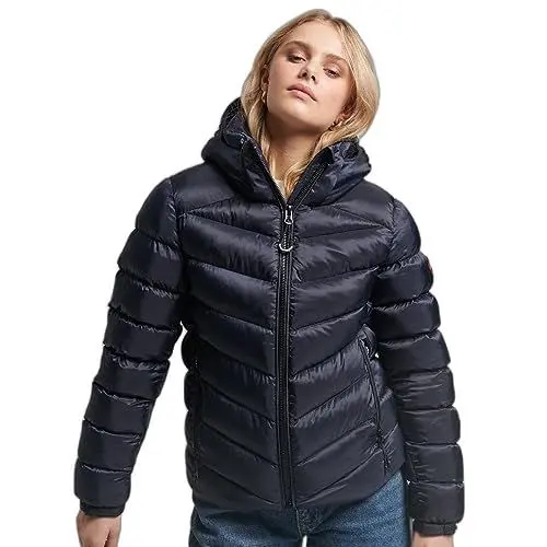 Produktbild: Superdry Damen Fuji Steppjacke mit Kapuze Finster Marineblau 44