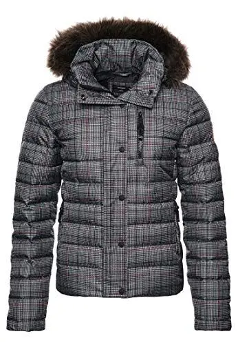 Produktbild: Superdry Damen Fuji Tweed-Jacke Prince of Wales Karo Blau Mix 36