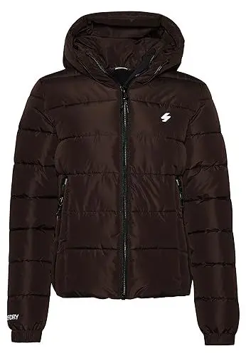 Produktbild: Superdry Damen Hooded Spirit Sports Puffer Baby Jacke, Dunkle Eiche Braun, 36