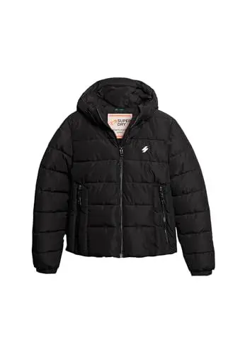 Produktbild: Superdry Damen Hooded Spirit Sports Puffer Jacke, Schwarz, 38