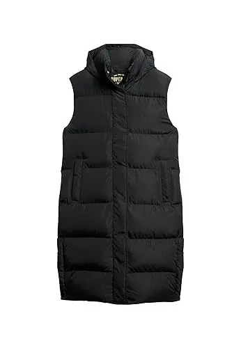 Produktbild: Superdry Damen LONGLINE HOODED PUFFER GILET A7 – Weste, Black,