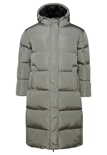 Produktbild: Superdry Damen Lang geschnittener Steppmantel mit Kapuze Grau 42