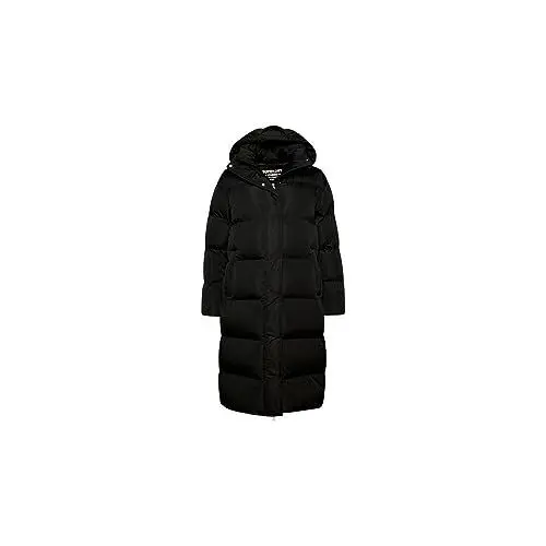 Produktbild: Superdry Damen Lang geschnittener Steppmantel mit Kapuze Schwarz 42