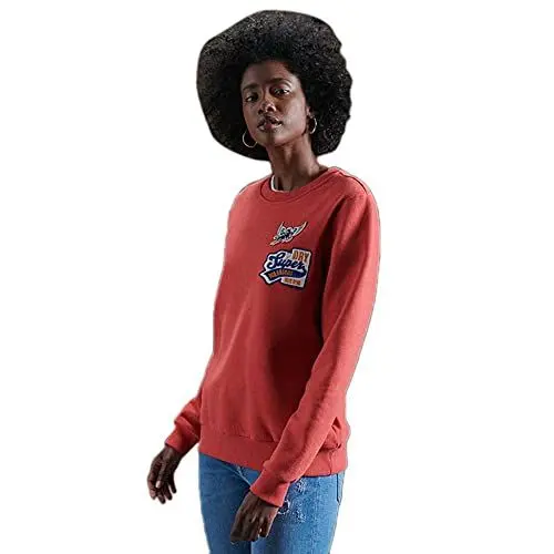 Produktbild: Superdry Damen Limited Edition Standard Patch Sweatshirt mit Rundhalsausschnitt Cali Rot Meliert 40