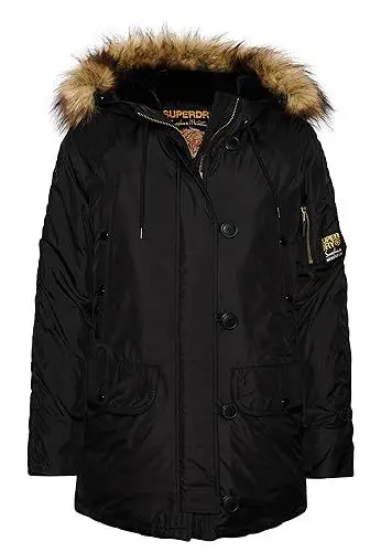 Produktbild: Superdry Damen MA1 Parka mit Kapuze im Military-Look Schwarz 36