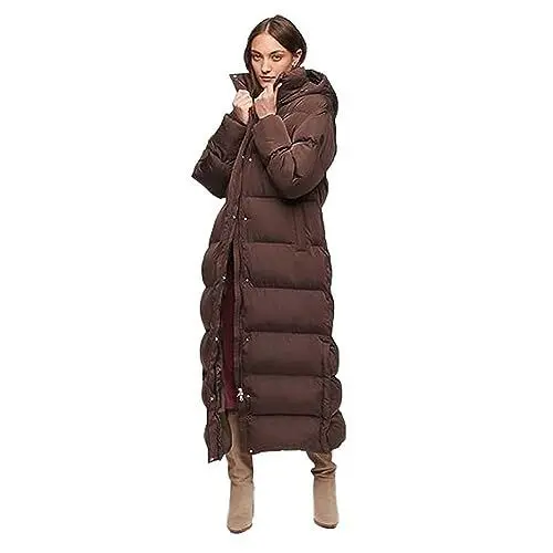 Produktbild: Superdry Damen Maxi-Hooded Puffer Coat A4-gepolstert, braun (Coffee Bean Brown), 38