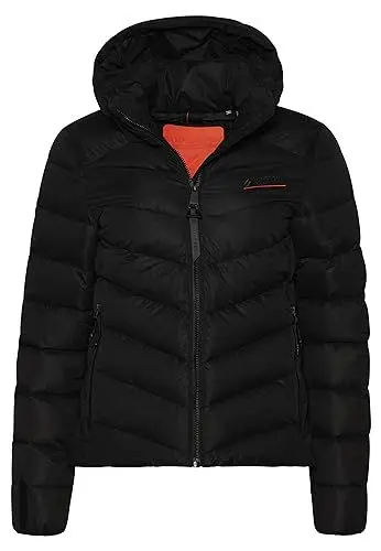 Produktbild: Superdry Damen Steppjacke aus Mikrofaser mit Kapuze Schwarz 40