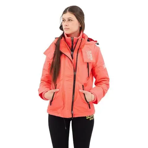 Produktbild: Superdry Damen Mountain Windbreaker Jacke mit Kapuze Hyper Feuer Pink 40