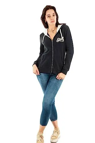 Produktbild: Superdry Damen Pride and Craft Kapuzenjacke mit Reißverschluss Finster Marineblau 34