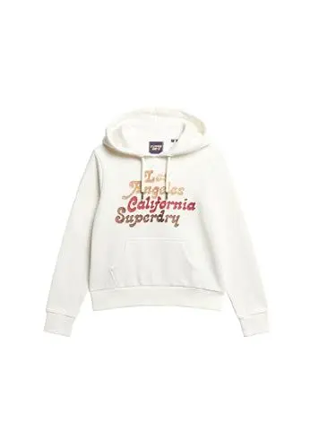 Produktbild: Superdry Damen Retro Hoodie mit Glitzer-Logo Ecru 42