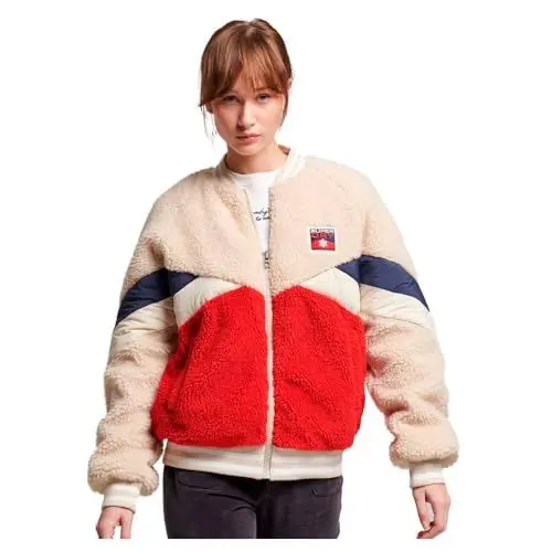 Produktbild: Superdry Damen Retro Sherpa Jacke Alpin Rot 38
