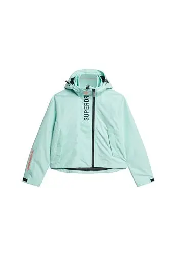 Produktbild: Superdry Damen SD Windbreaker Jacke mit Kapuze und Stickerei Cali Blau 38