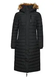 Produktbild: Superdry Damen SUPER LONG LINE FUJI JACKET A4 – gepolstert, Black,