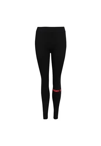 Produktbild: Superdry Damen Sportliche Leggins mit hohem Bund Schwarz/Hyper Feuer Pink 42
