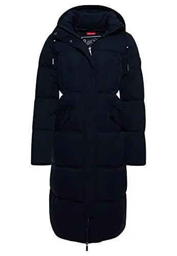 Produktbild: Superdry Damen Steppmantel aus Mikrofaser mit Kapuze Finster Marineblau 38