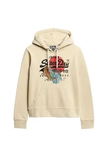 Produktbild: Superdry Damen Tokyo Vl Graphic Hoodie Sweatshirt, Grüner Gezeitenschaum, 34