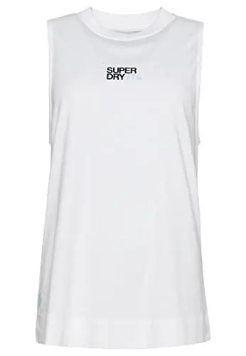 Produktbild: Superdry Damen Train Longline Mock Neck Tank Businesshemd, Optic, 44