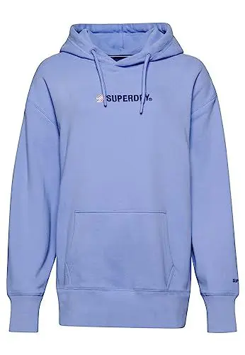 Produktbild: Superdry Damen Übergroßes Hoodie mit Rundhalsausschnitt und Logo-Applikation Jacaranda XS/S