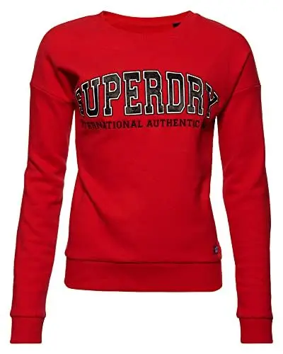 Produktbild: Superdry Damen Urban Street Sweatshirt mit Rundhalsausschnitt und Applikationen Primär Rot 44