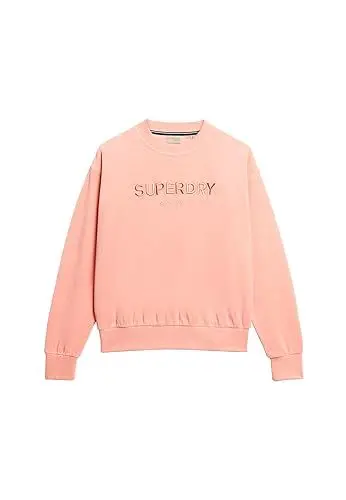 Produktbild: Superdry Damen Velour Graphic Boxy Crew Sweat Sweatshirt, beige (Peach Beige), 36