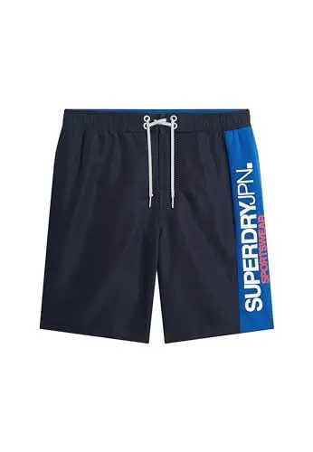 Produktbild: Superdry Herren 19-Zoll Sportswear Boardshorts aus recyceltem Material mit Logo Kräftiges Marineblau M