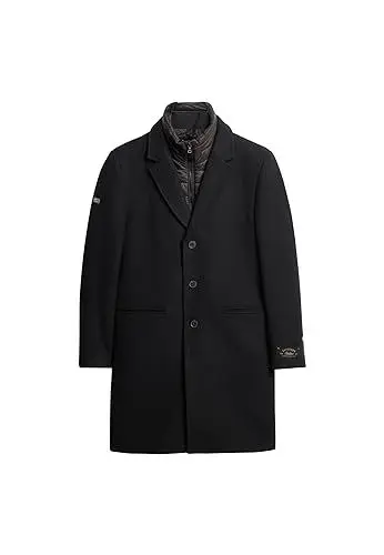 Produktbild: Superdry Herren 2-in-1-Wollmantel Jacke, schwarz, XXXL