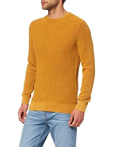 Produktbild: Superdry Herren Academy Dyed Textured Crew Pullover Sweater, Washed Turmeric Tan, XXL