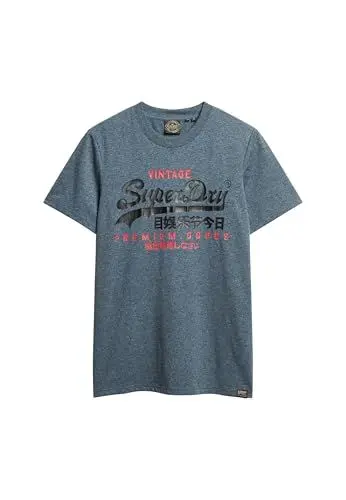 Produktbild: Superdry Herren Bedrucktes T-Shirt Hemd, Grau (Grey Tweed), M